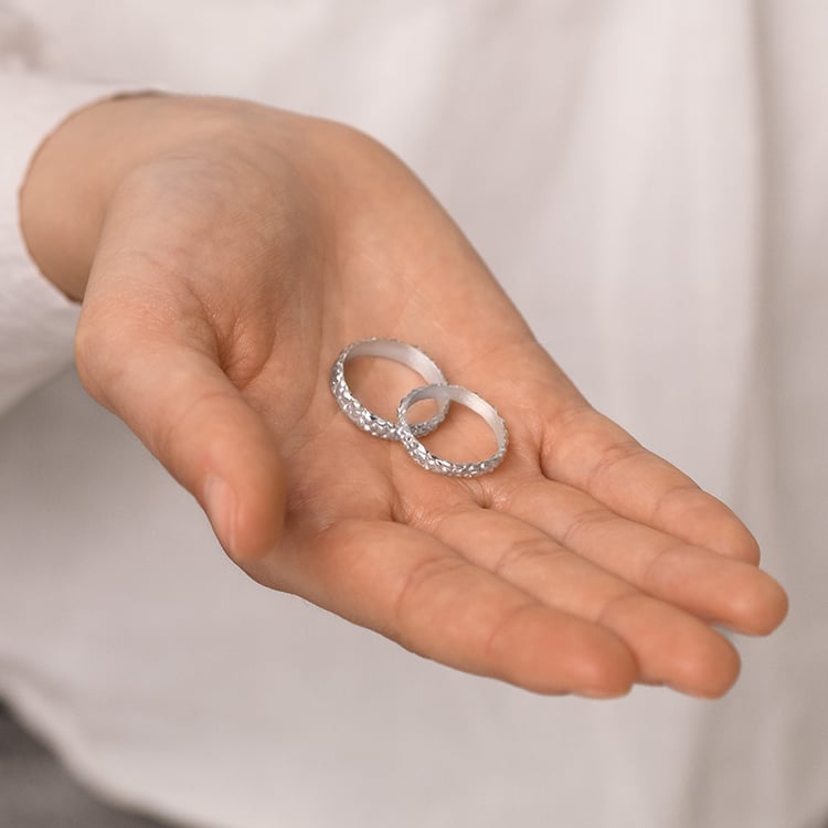 Zlaté svadobné obrúčky s atypickým povrchom Jane 153895