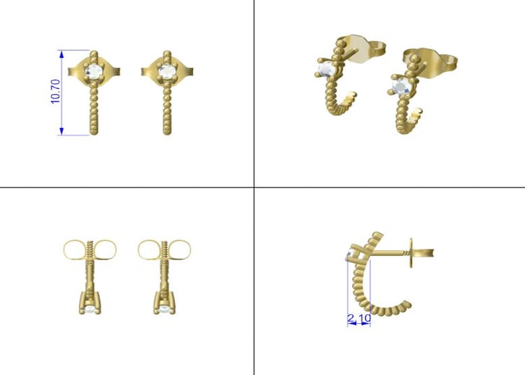 Guličkové náušnice s lab-grown diamantmi Jelma 111215