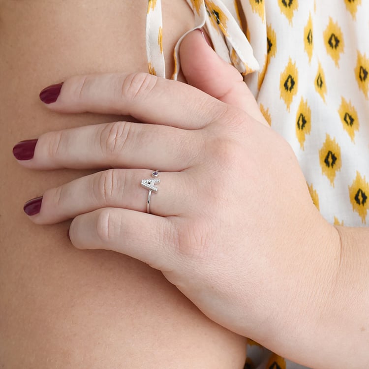 Diamantový prsteň s výberom písmena a drahokamu 88774