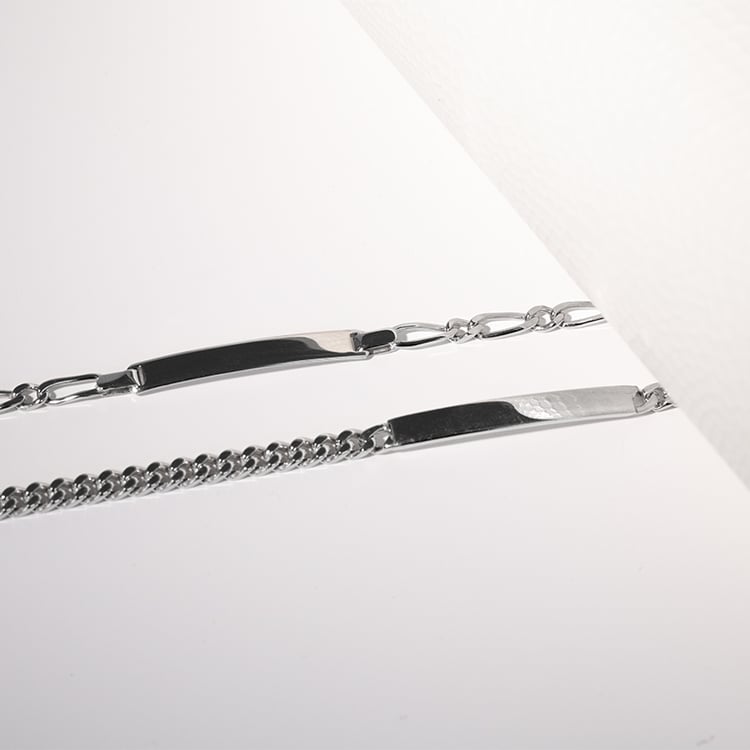 Strieborný panzer náramok s gravírom vašej voľby 129606