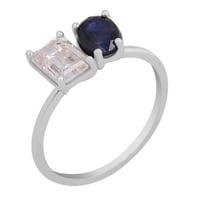 Zásnubný prsteň Toi et Moi so zafírom a moissanitom Taylor