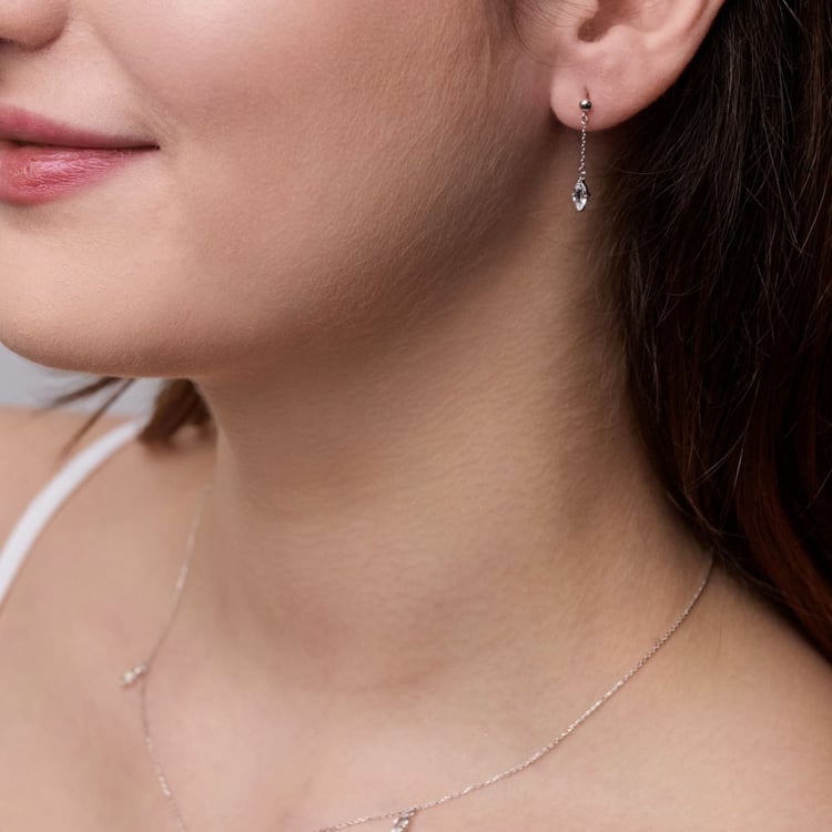 Zlatý náhrdelník s bielym topásom Rosalva 164045