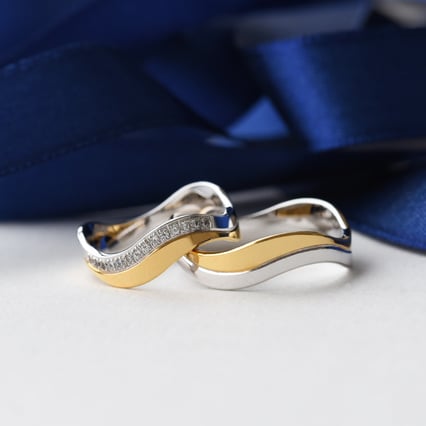 Zlaté svadobné obrúčky s diamantmi Noelia