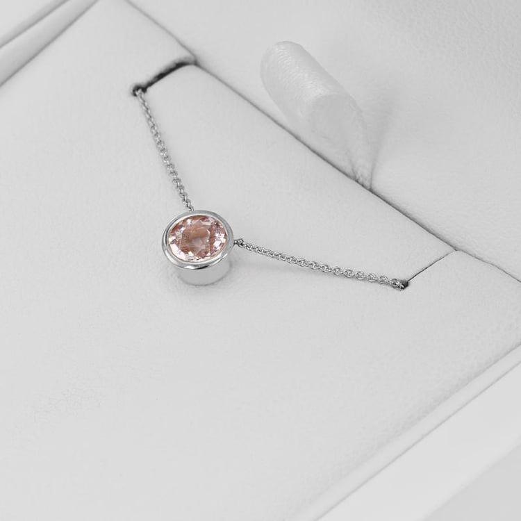 Platinový náhrdelník s morganitom 71456