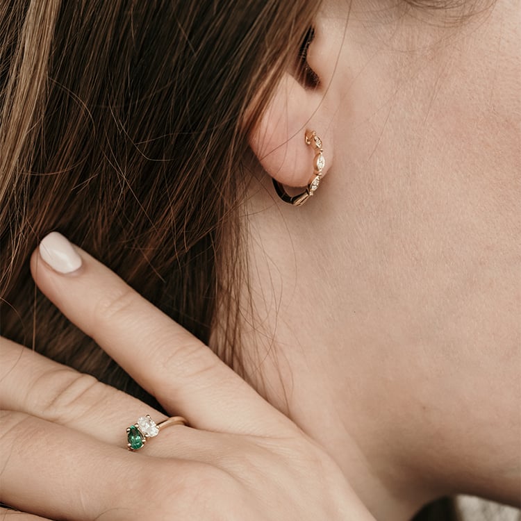 Kruhové náušnice s lab-grown diamantmi Vesell 120172