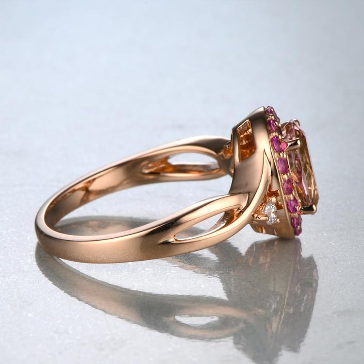 Zlatý morganitový prsteň 12676