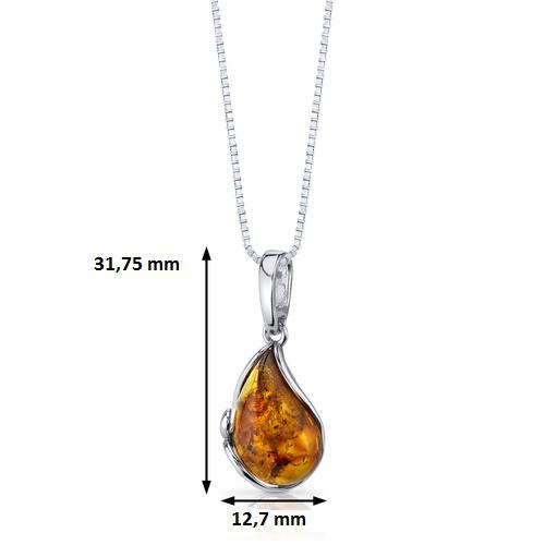 Strieborný jantárový náhrdelník 19497