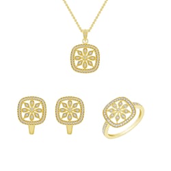Zlatý set šperkov s diamantovými kvety Jasmyn