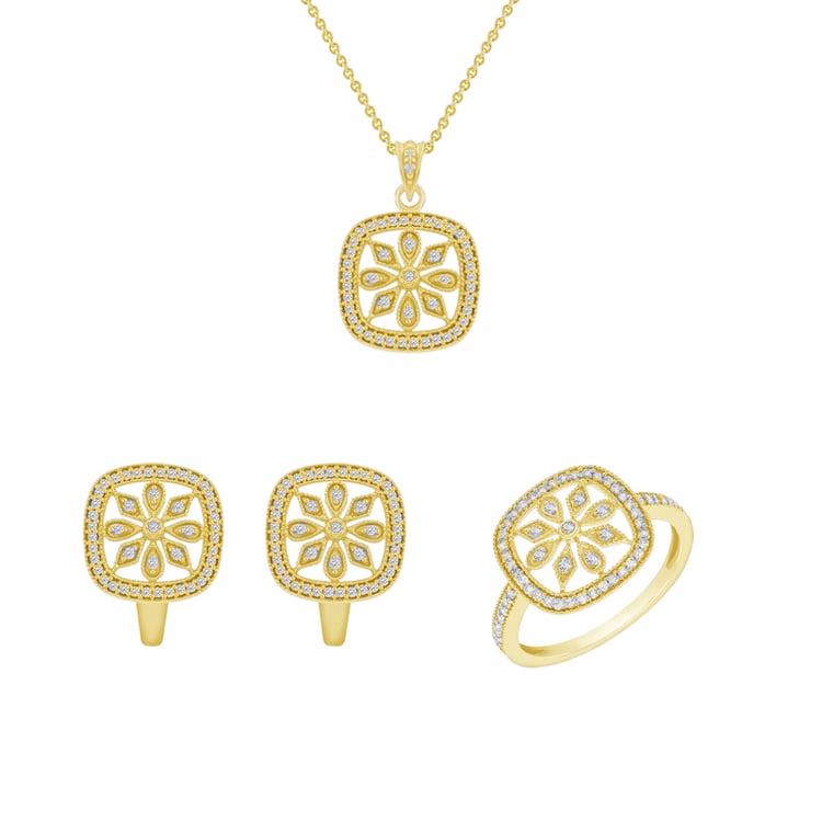 Kolekcia šperkov s diamantovými kvety 48857