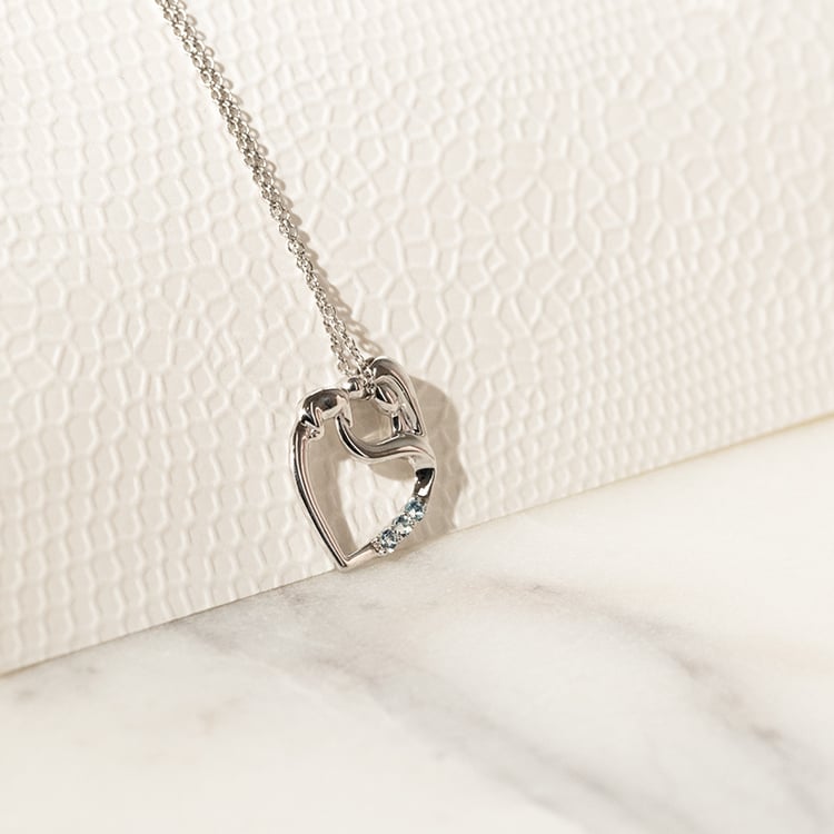 Strieborný prívesok matka a dieťa s drahokamami podľa vášho výberu Remy 136781