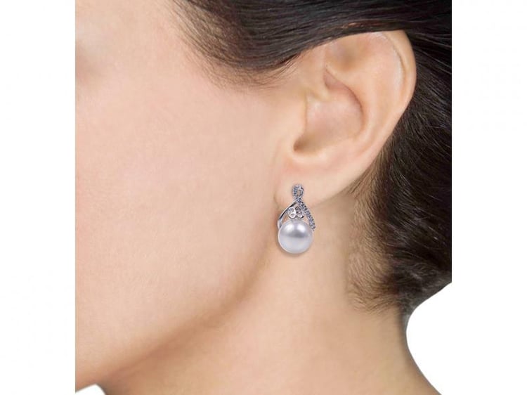 Náušnice s perlami a diamantmi 2319