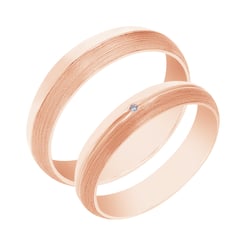 Zlaté svadobné obrúčky s diamantom Temy