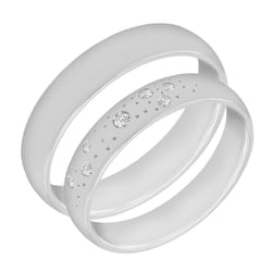 Platinové svadobné obrúčky s diamantmi Berdy