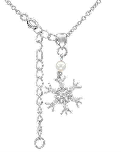 Strieborný náhrdelník s perlou vločka 823