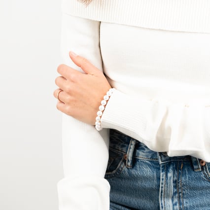 Zlatý perlový náramok Charity