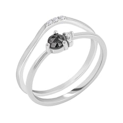 Set prsteňov so salt and pepper diamantom Aghate