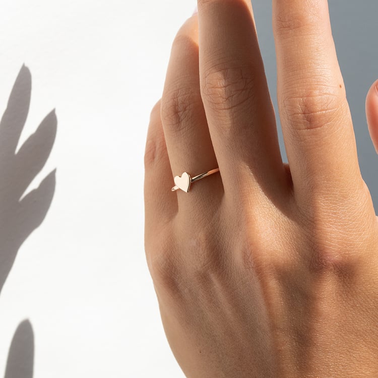 Zlatý prsteň minimal so srdiečkom Olivia 140594