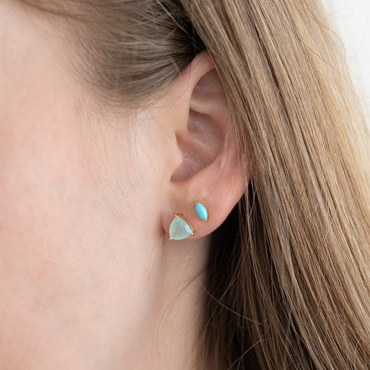 Strieborné náušnice s chalcedonmi Magni 124199