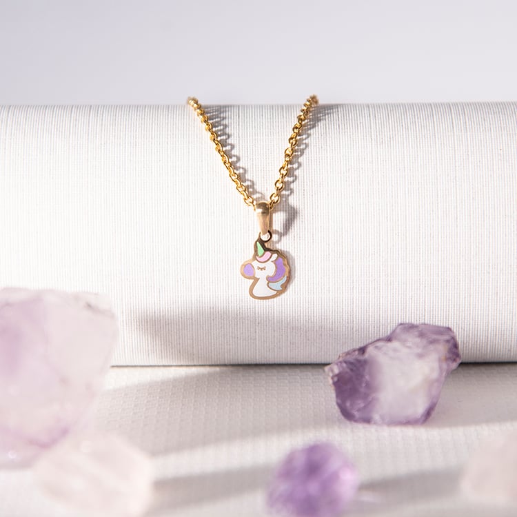Zlatý detský prívesok s jednorožcom Anika 107944