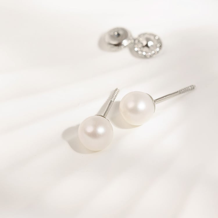 Perlové zlaté náušnice 158438