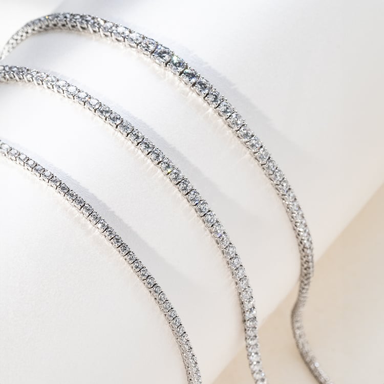 Zlatý tenisový náhrdelník s lab-grown diamantmi Austin 141104