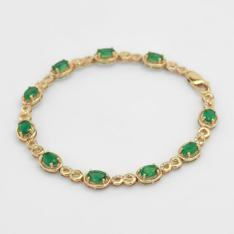 Smaragdový náramok s diamantmi 2143