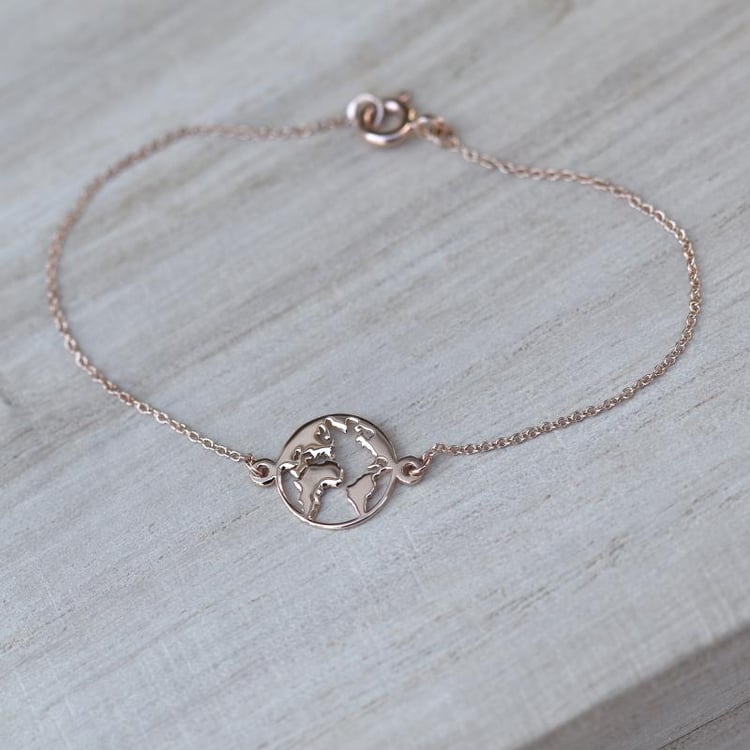 Zlatý náramok s mapou sveta 48570