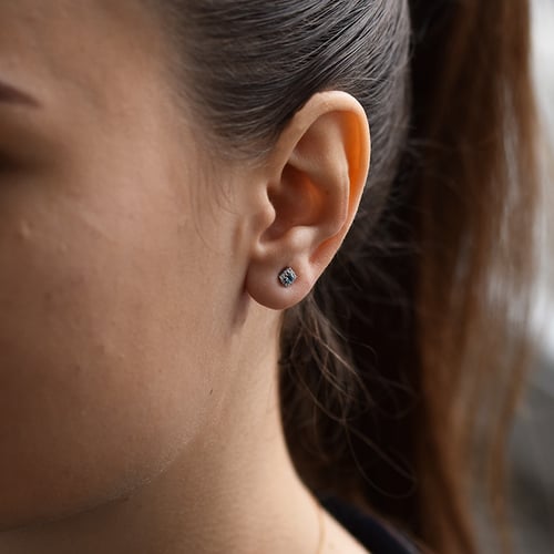 Strieborné akvamarínové náušnice s lab-grown diamantmi Noelle