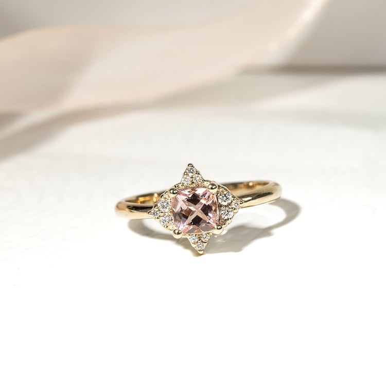 Prsteň s morganitom a diamantmi Badri 127112