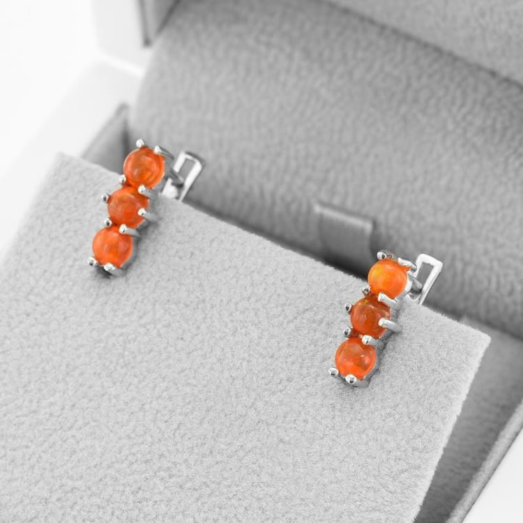 Náušnice s oranžovými opálmi 49283