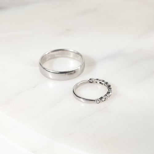 Diamantová eternity obrúčka a pánsky komfortný prsteň Chikita