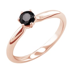 Zlatý zasnubný prsteň s čiernym diamantom Mala