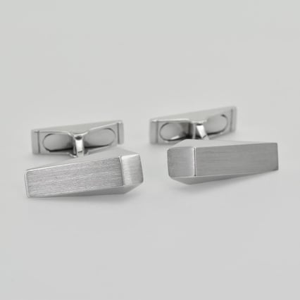 Manžetové gombíky v štýle Jamesa Bonda z 18K bieleho zlata Medal