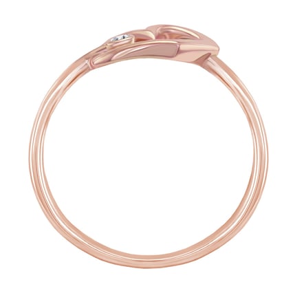 Zlatý srdiečkový prsteň s diamantom Lecite