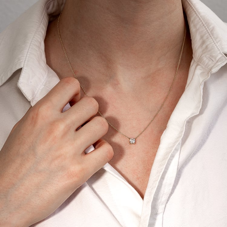 Zlatý náhrdelník s 0.50ct IGI certifikovaným lab-grown diamantom Freya 131222