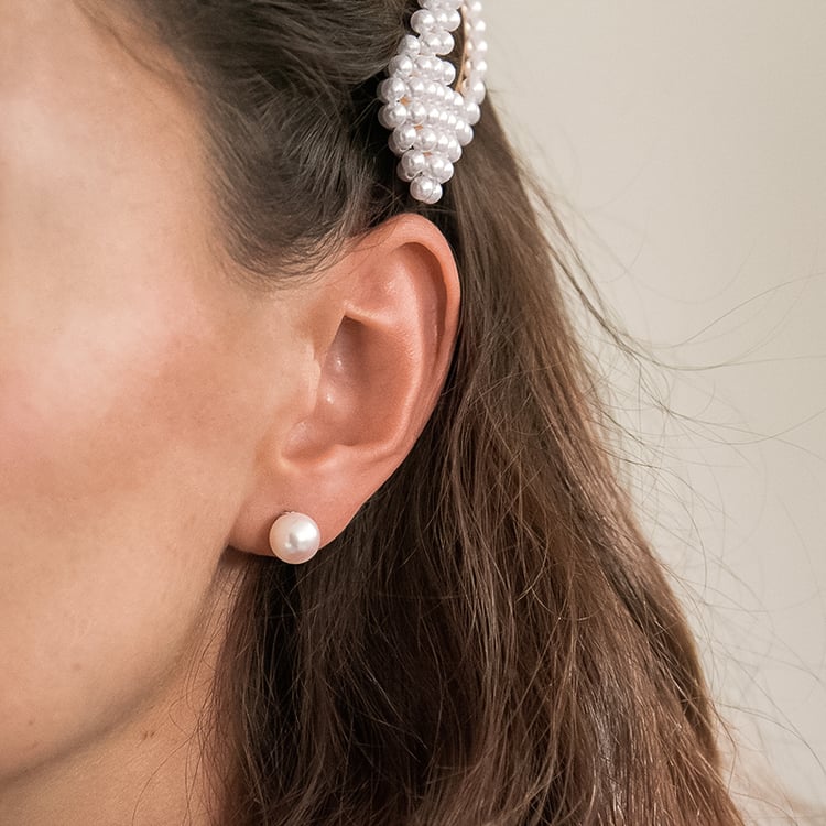 Akoya perly v zlatých náušniciach Penney 107653