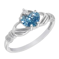 Zlatý claddagh prsteň s topásom a diamantom Valma