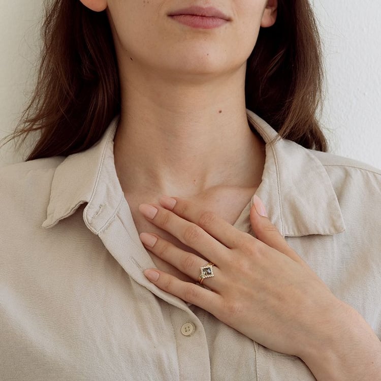 Set prsteňov so salt and pepper diamantom Kamal 131824