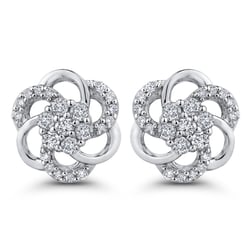 Diamantové náušnice v tvare kvetov Phaedra