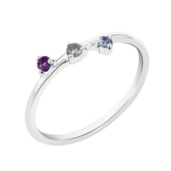 Minimalistický prsteň s tromi drahokamami Idalia