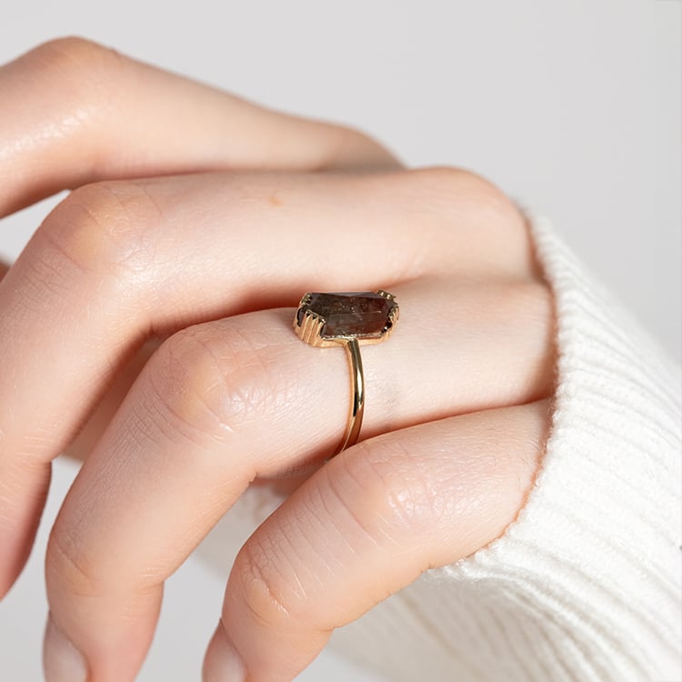 Prsteň s hexagon salt and pepper diamantom Sarai 151951