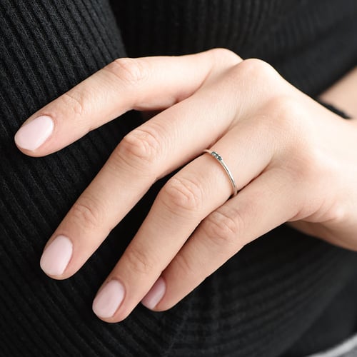 Prsteň zo striebra s modrými diamantmi Miriam