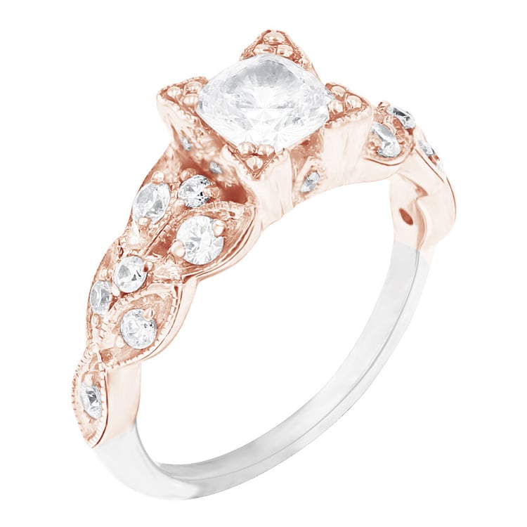 Zlatý zásnubný vintage prsteň posiaty diamantmi Galeen