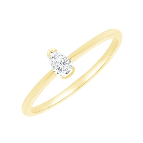 Minimalistický prsteň zo striebra s pear diamantom Valentin