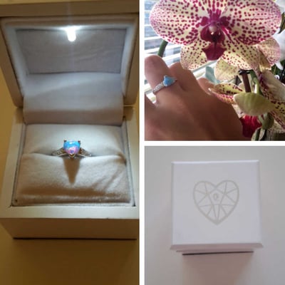 Strieborný prsteň so srdiečkovým opálom