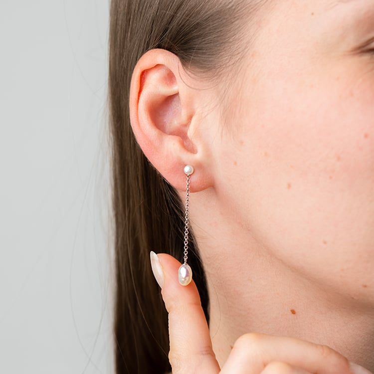 Visiace perlové náušnice 2v1 Demery 147696