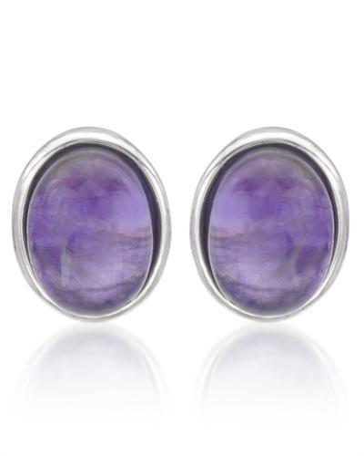 Ametystové náušnice strieborné