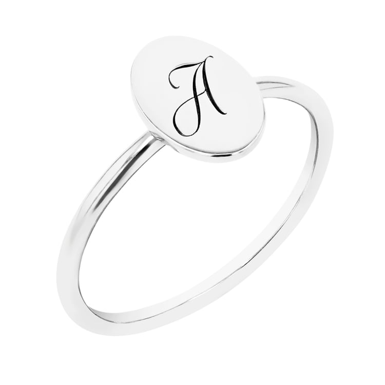 Oválny prsteň s gravírom písmena Bailey 98507