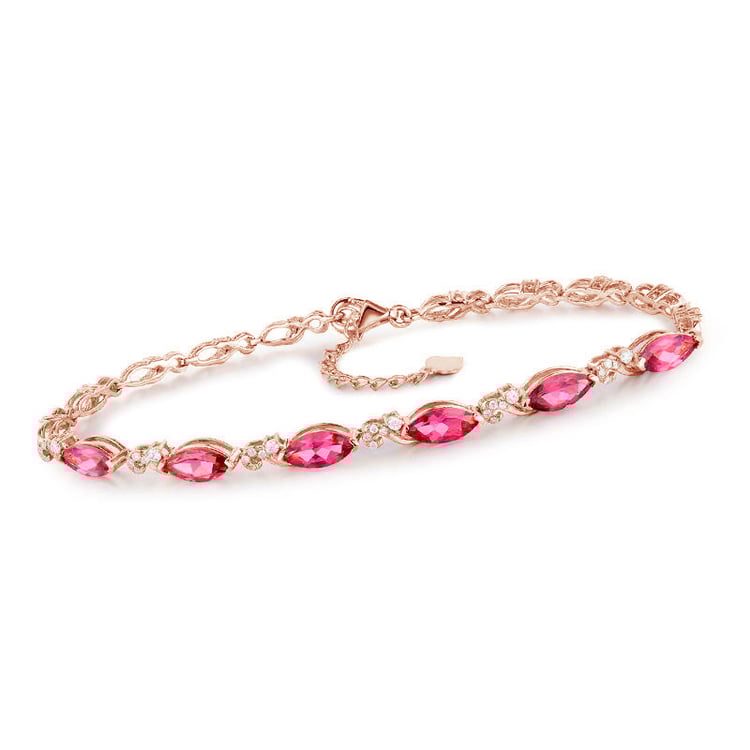 Zlatý náramok s turmalínmi a diamantmi Lendy