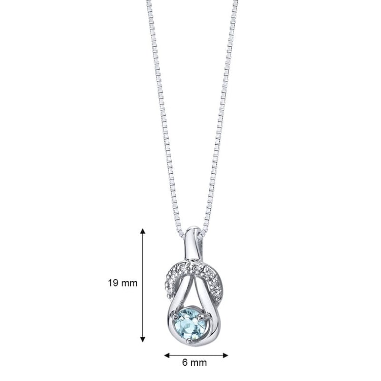 Strieborný náhrdelník s akvamarínom 21725